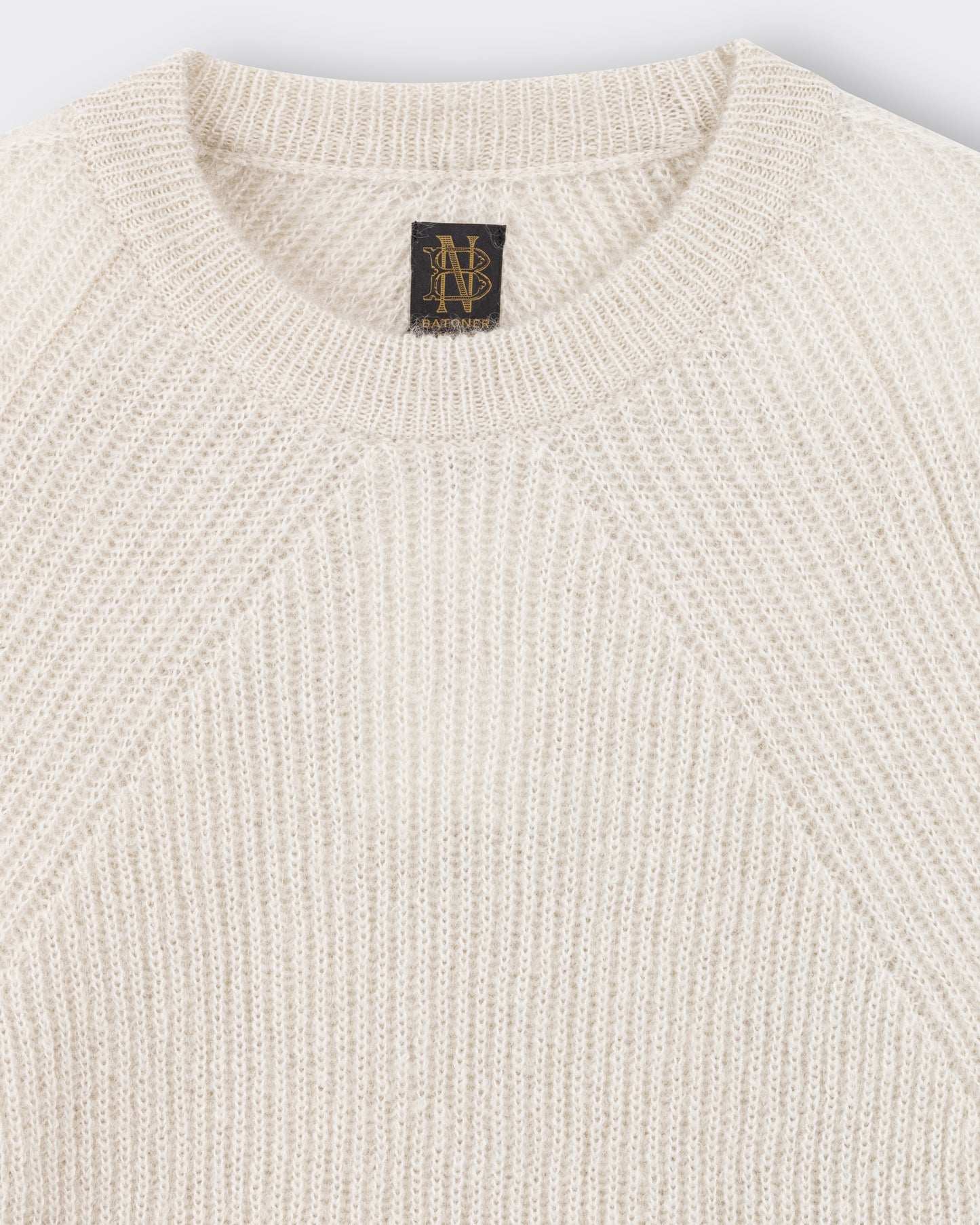 Pull Col Rond "Signature" en Mohair : Ivoire