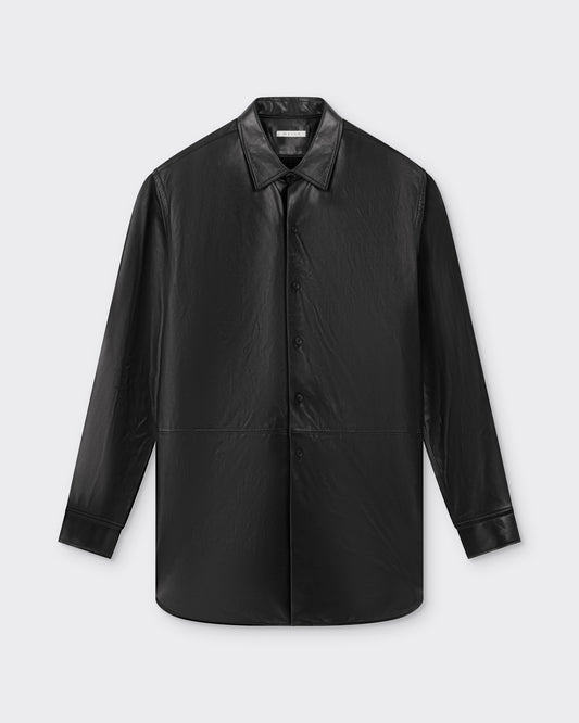 Chemise en Cuir d’Agneau : Noir