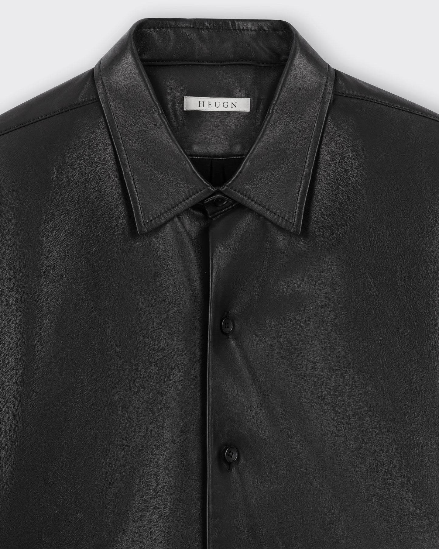 Chemise en Cuir d’Agneau : Noir