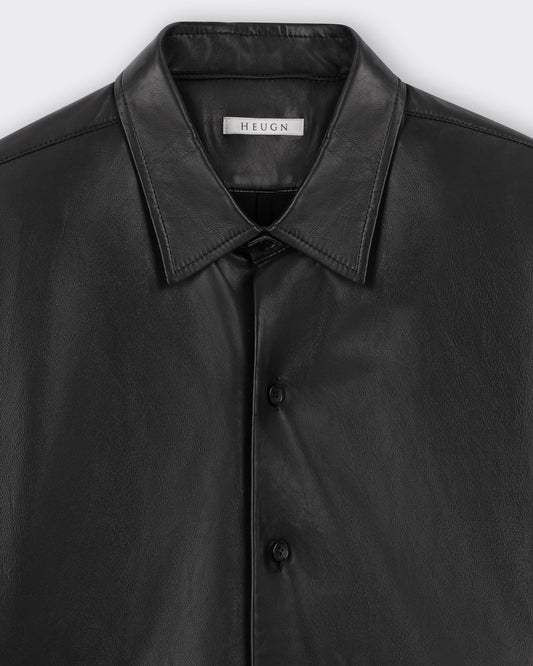 Chemise en Cuir d’Agneau : Noir