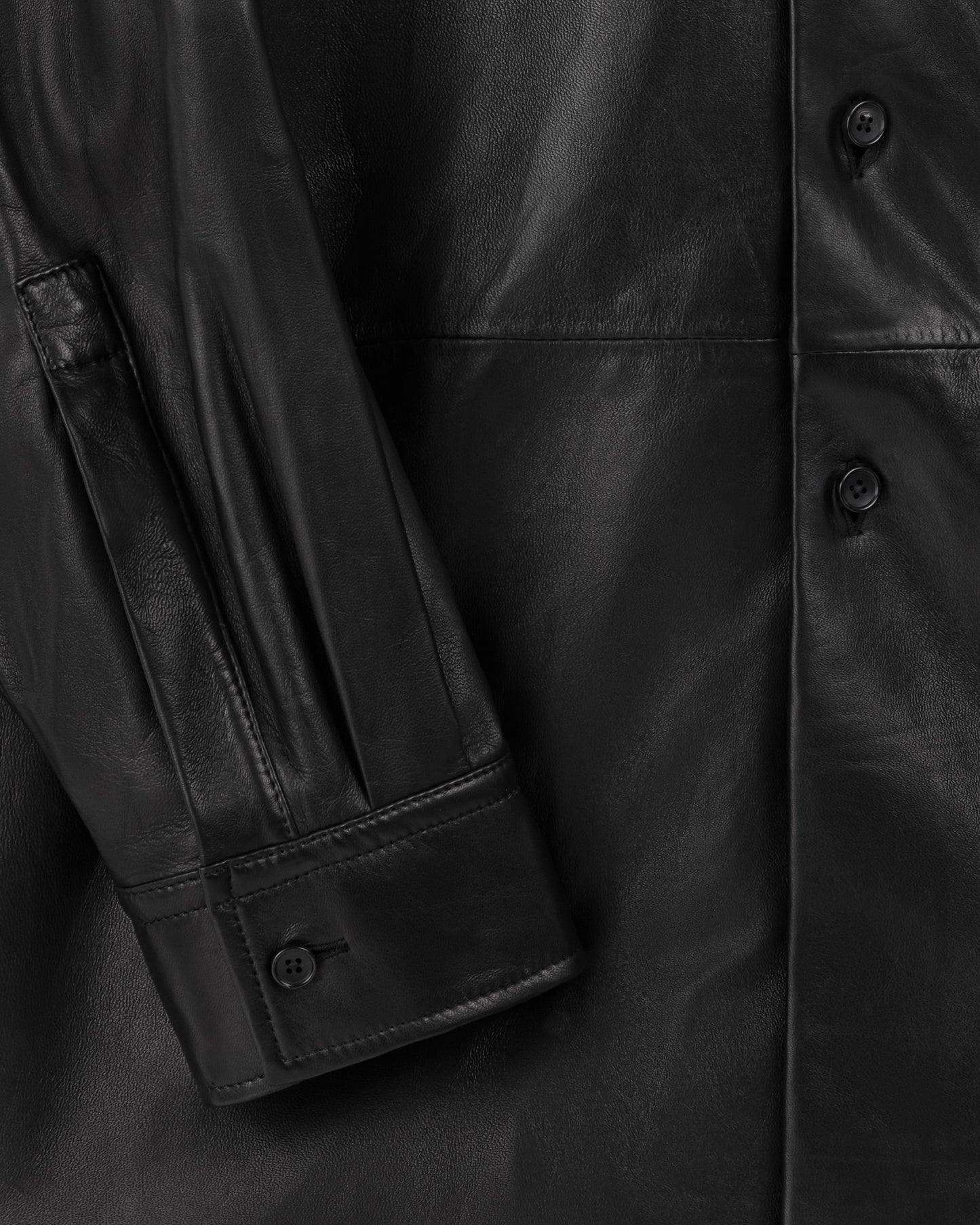 Chemise en Cuir d’Agneau : Noir