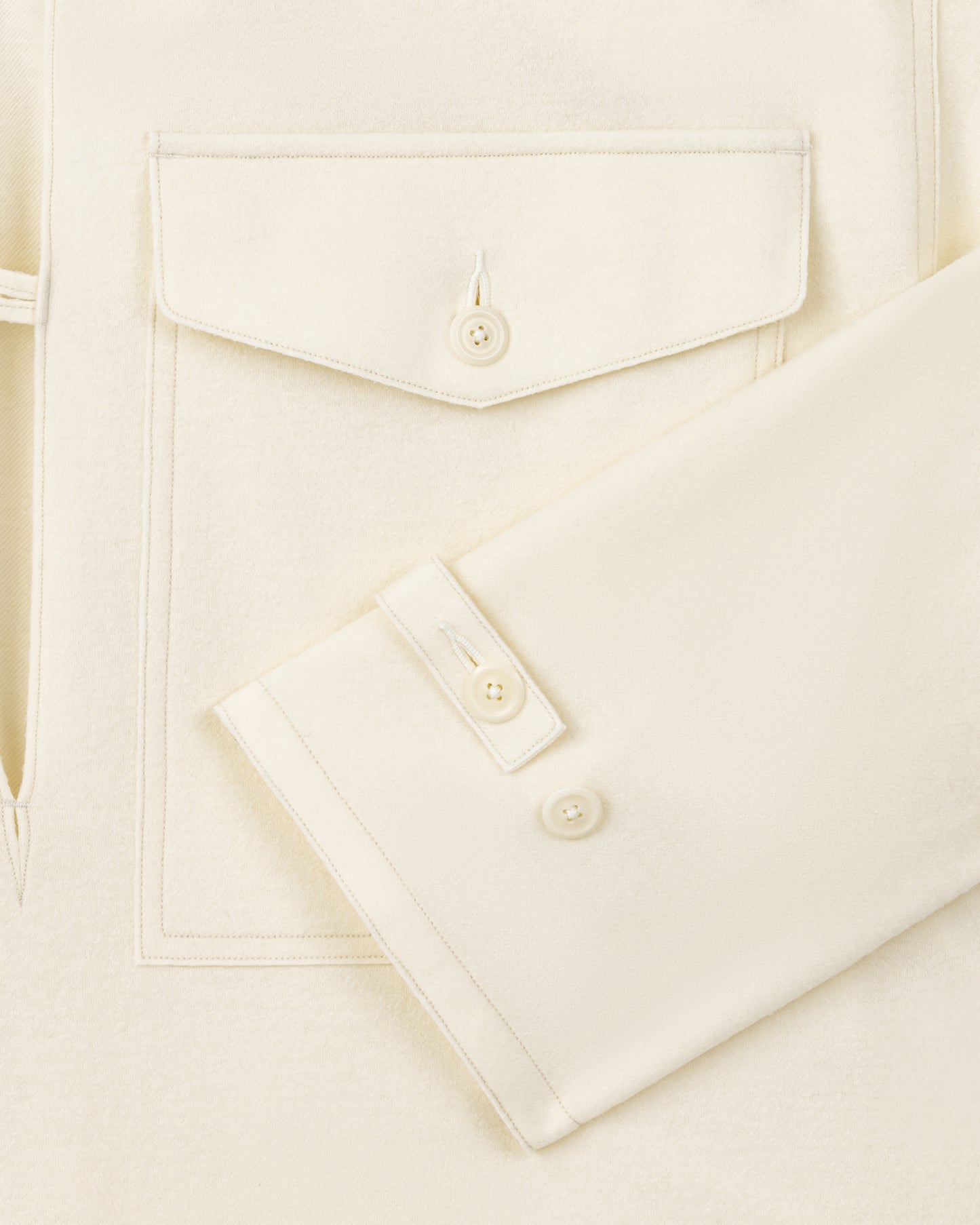 "Balancer Knit" Wool Smock Jacket: White Fleece