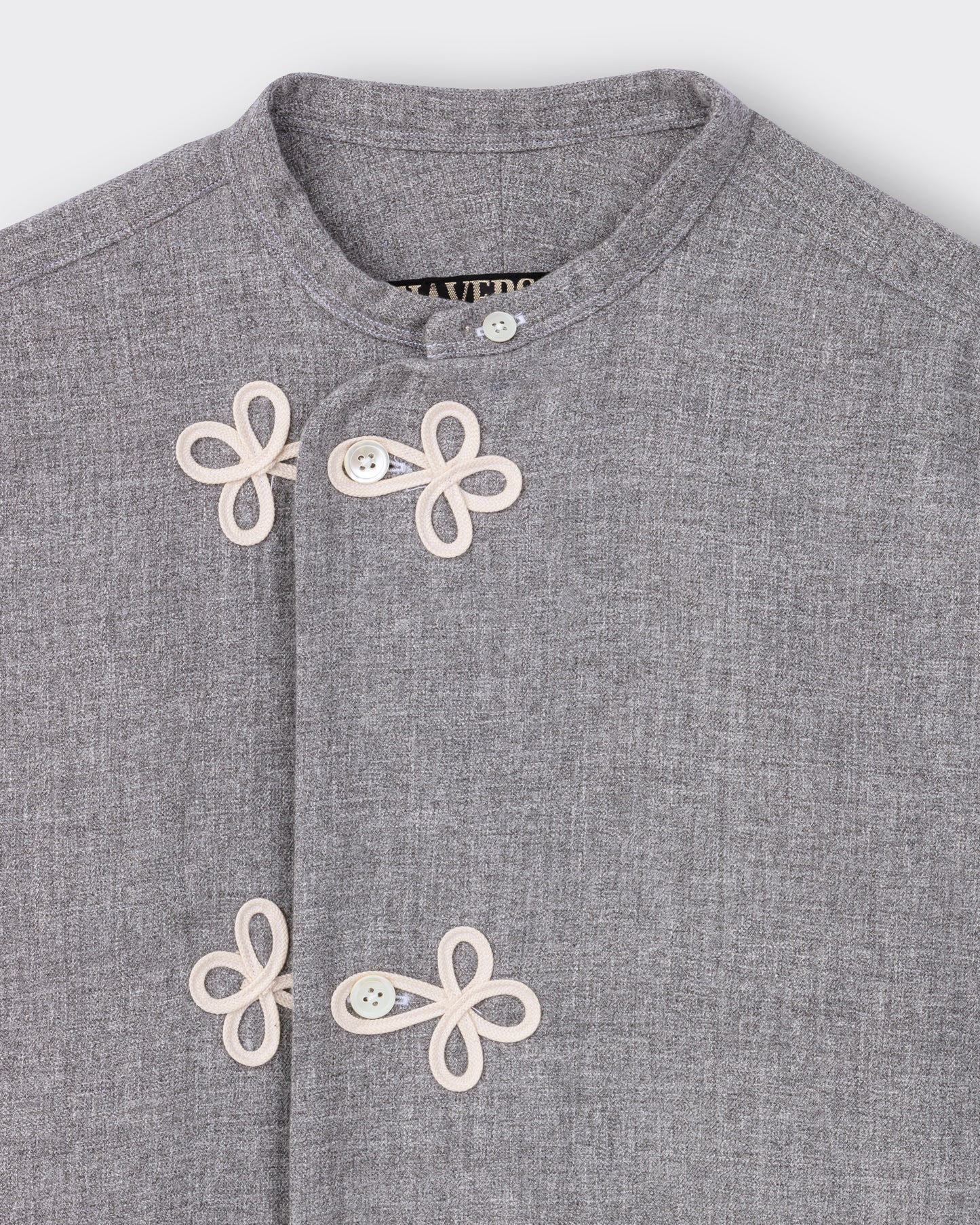 Long Flannel Overshirt: Light Grey