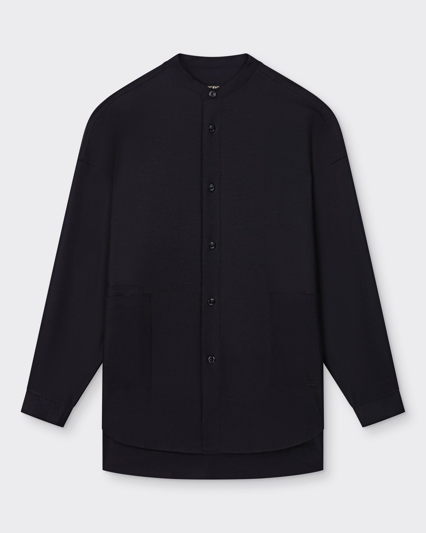 "Balancer Knit" Wool Overshirt : Dark Navy