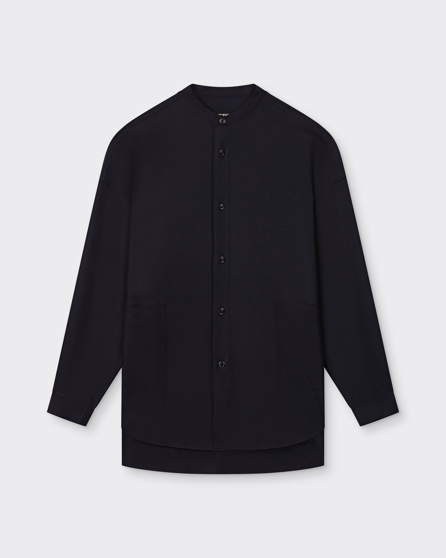 "Balancer Knit" Wool Overshirt : Dark Navy