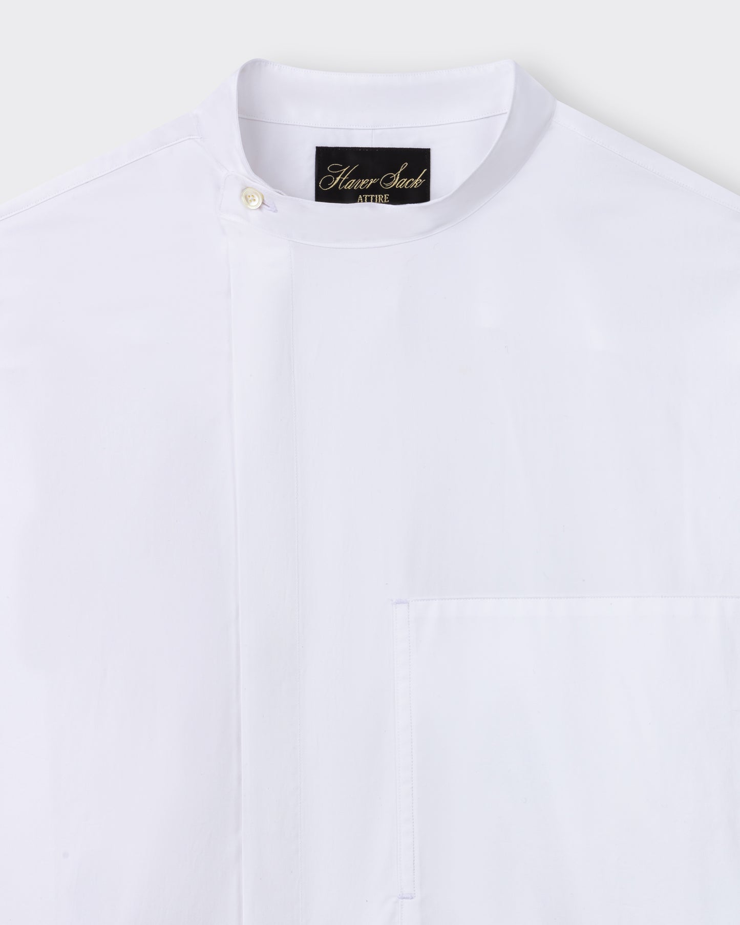 Asymetric Band Collar Shirt : White