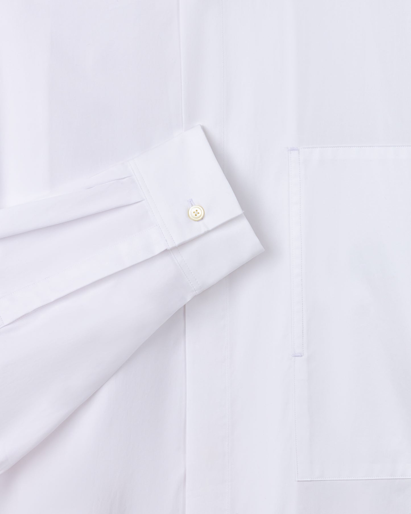 Asymetric Band Collar Shirt : White