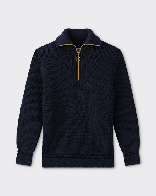 Pull Col Zippé : Marine