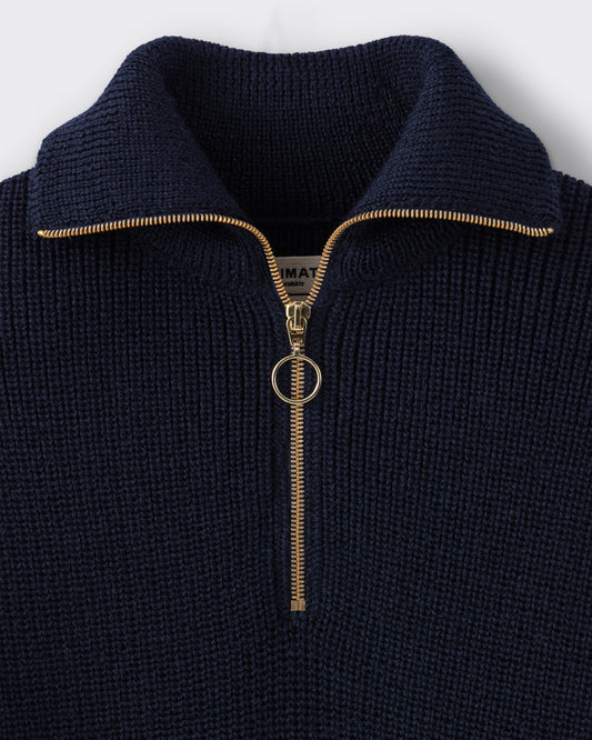 Pull Col Zippé : Marine