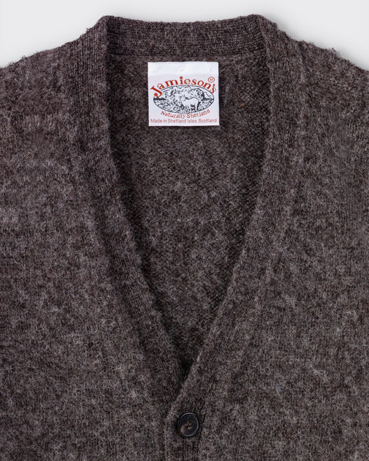 Cardigan Laine Peignée : Gris Foncé Naturel