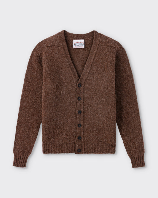 Cardigan Laine Peignée : Marron Naturel