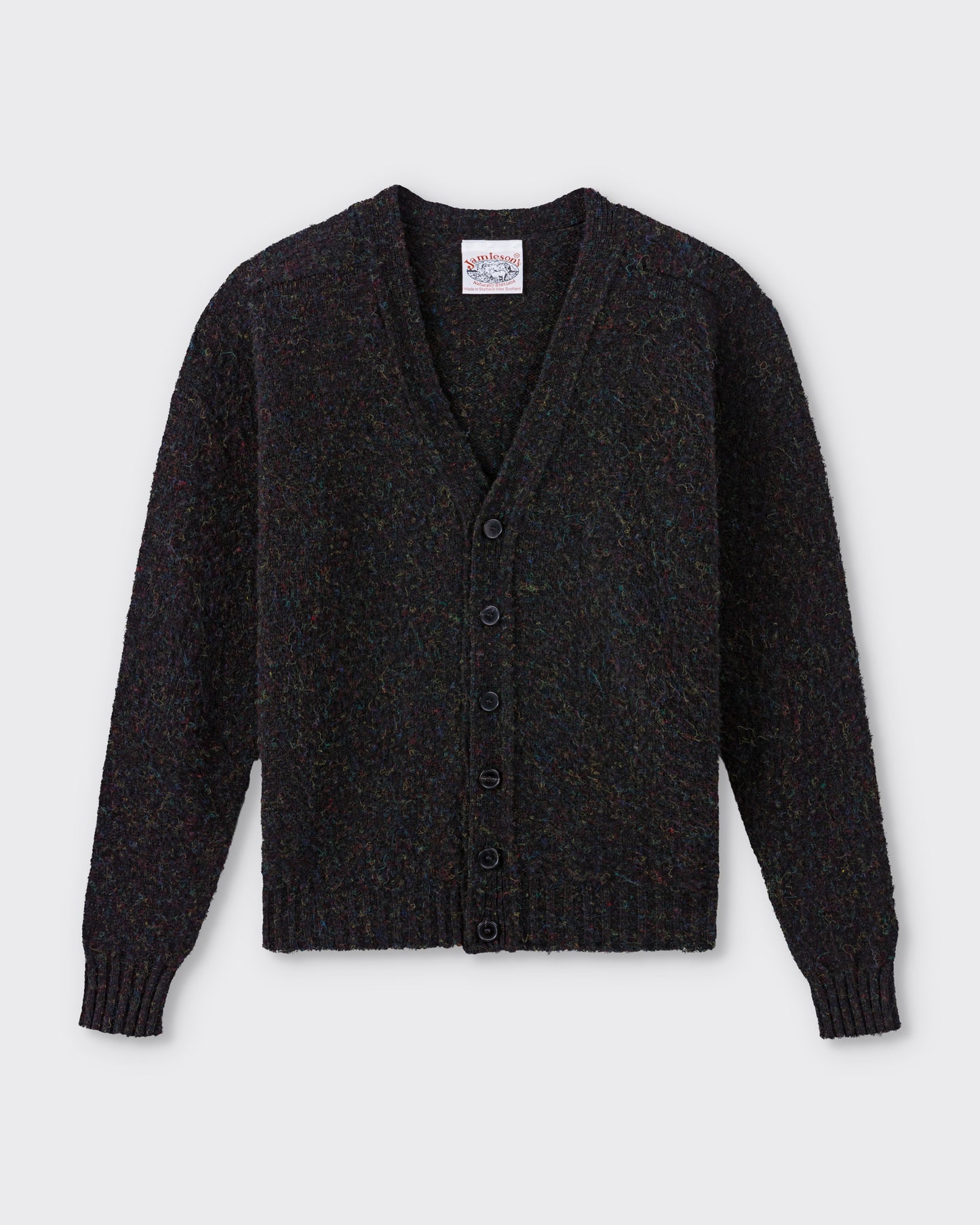 Cardigan Laine Peignée : Noir-Multicolore