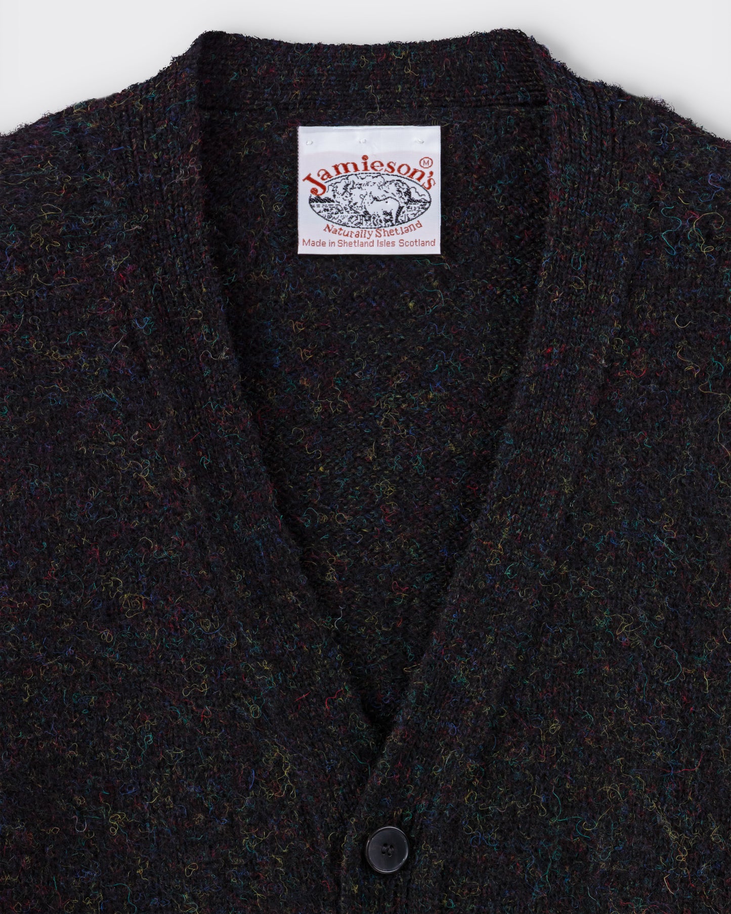 Cardigan Laine Peignée : Noir-Multicolore
