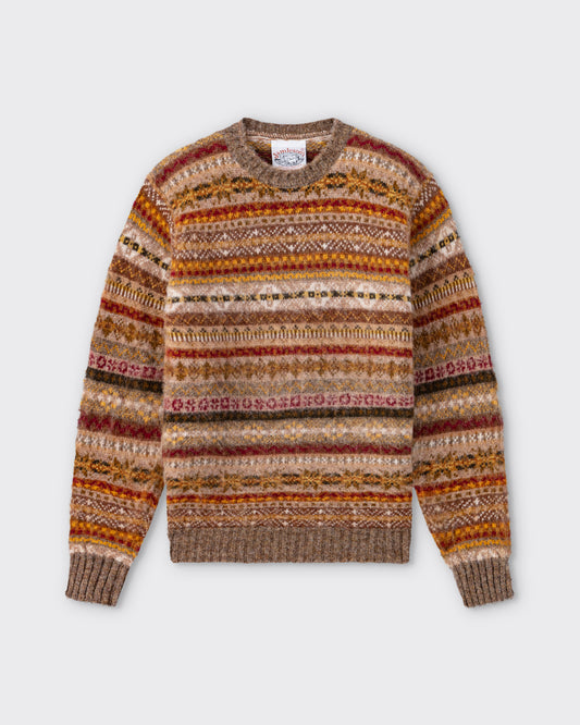 Pull “Hiking” Fair Isle Peigné : Terre