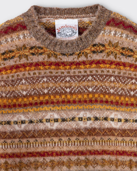 Pull “Hiking” Fair Isle Peigné : Terre