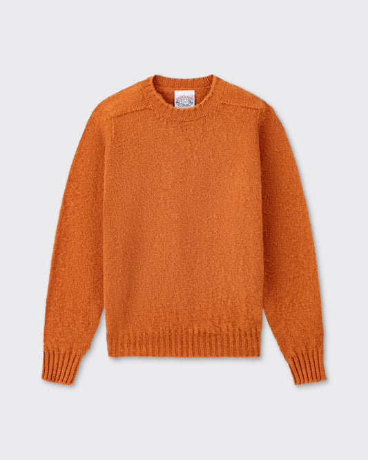 Pull Col Rond Laine Peignée : Ambre