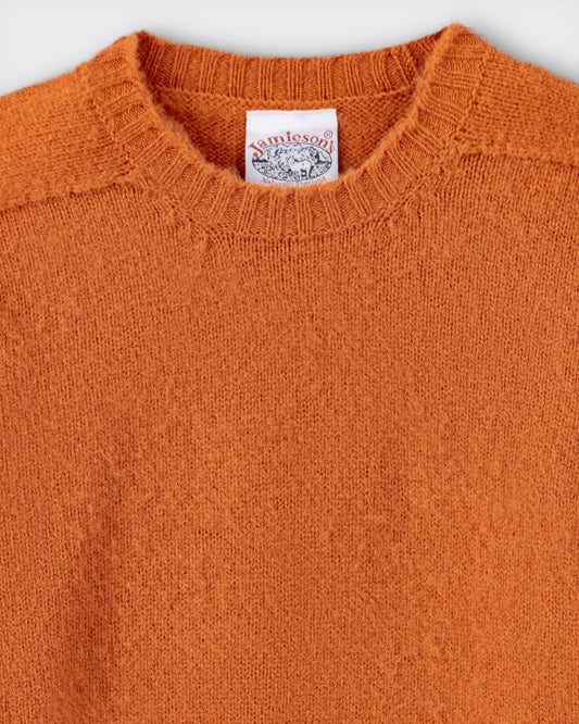 Pull Col Rond Laine Peignée : Ambre