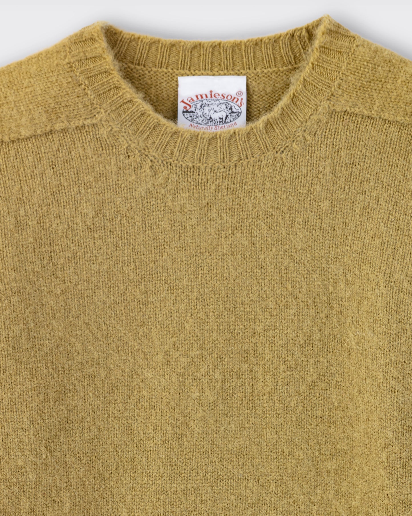 Pull Col Rond Laine Peignée : Pistache