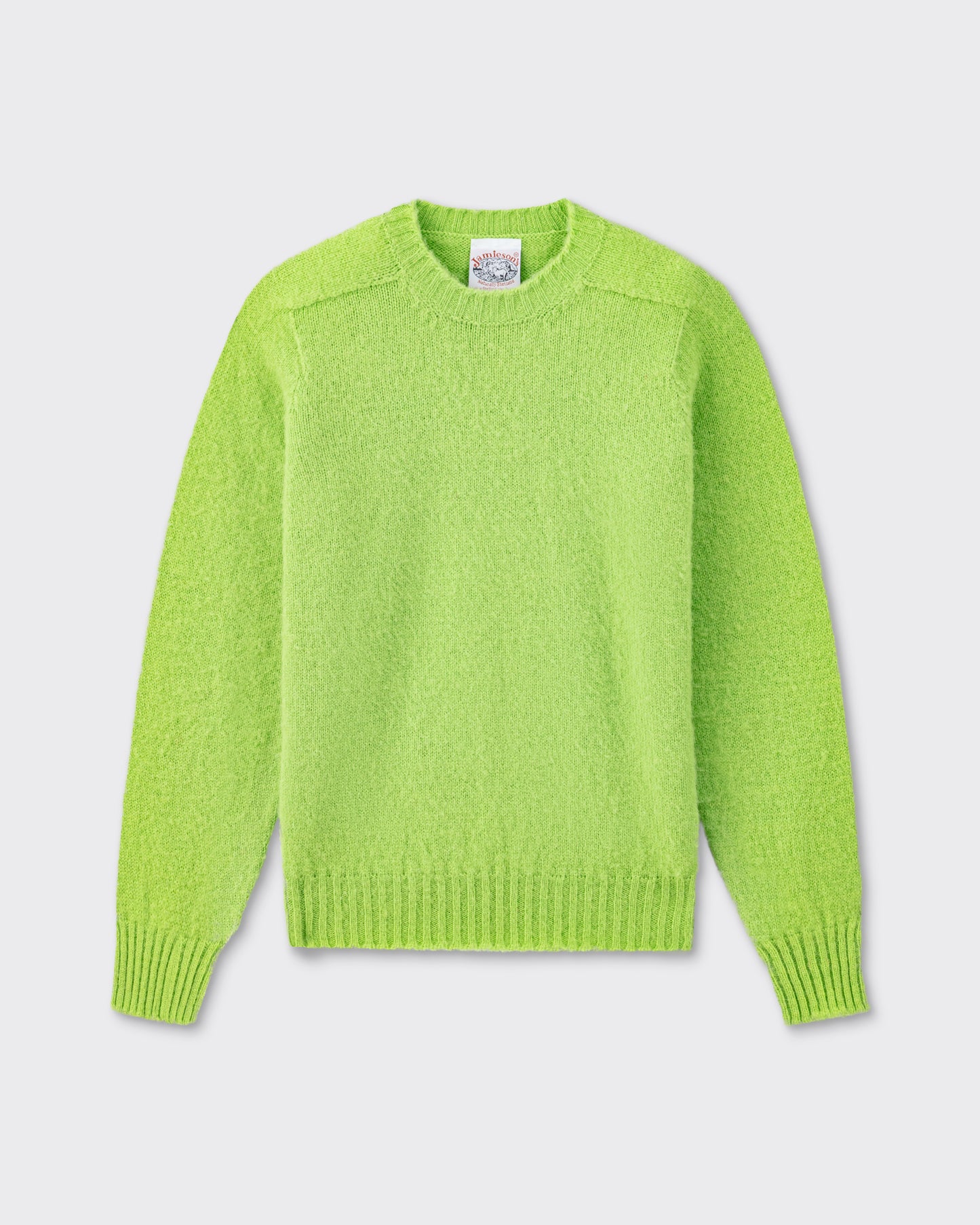Brushed Wool Crewneck Knit : Lime Green