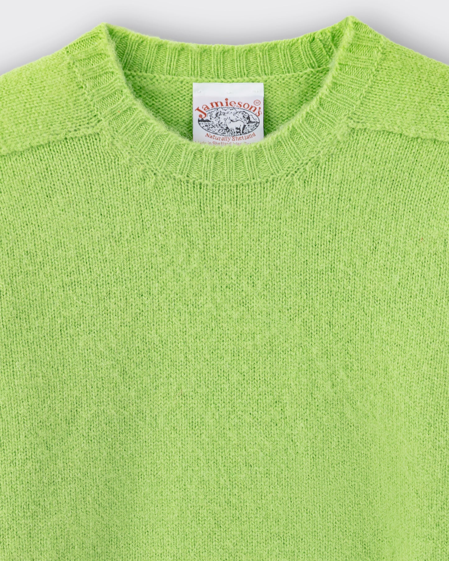 Brushed Wool Crewneck Knit : Lime Green