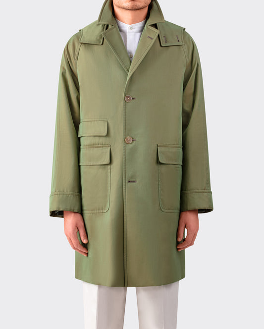 “CORB II” Cotton Gabardine Coat : Olive