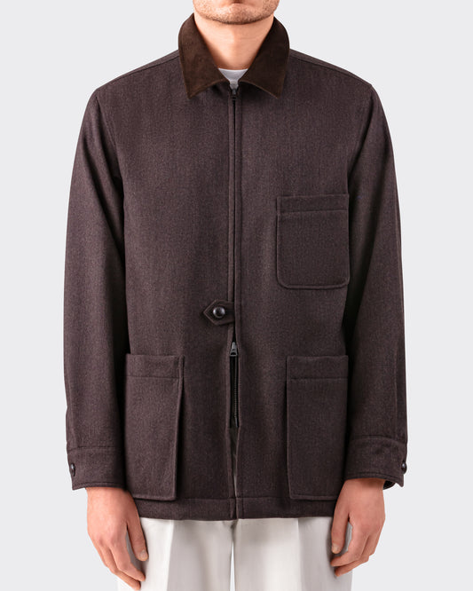 "BIRKS" Wool Sports Jacket : Brown
