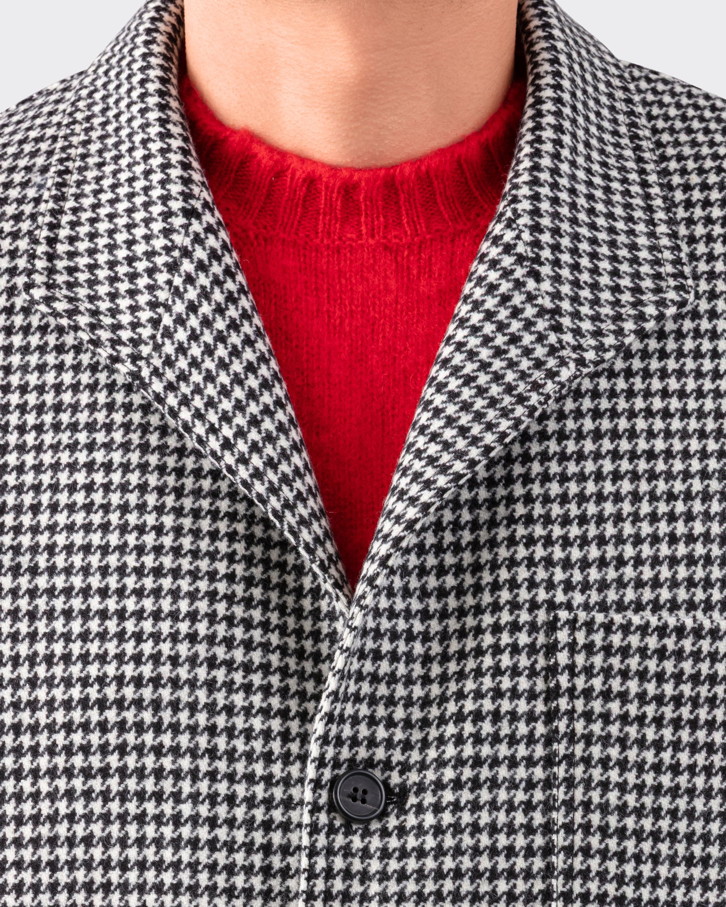 Teba Jacket Pied-de-Poule en Laine Mérinos : Noir-Blanc