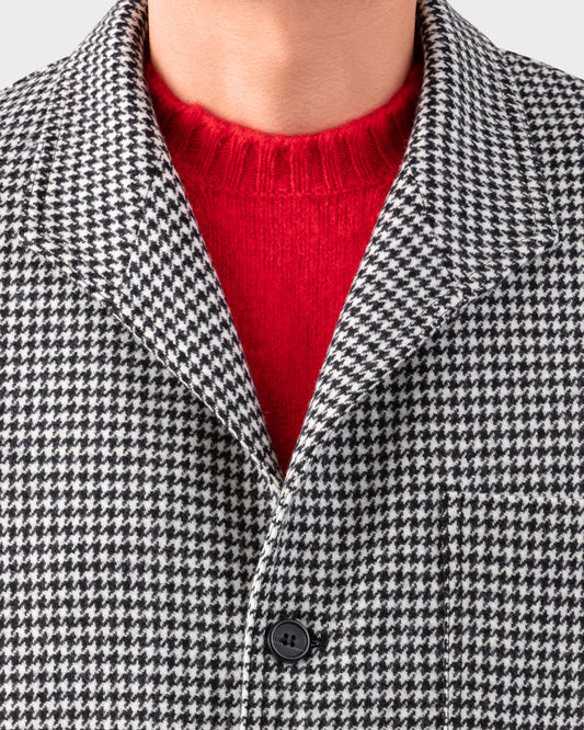 Teba Jacket Pied-de-Poule en Laine Mérinos : Noir-Blanc