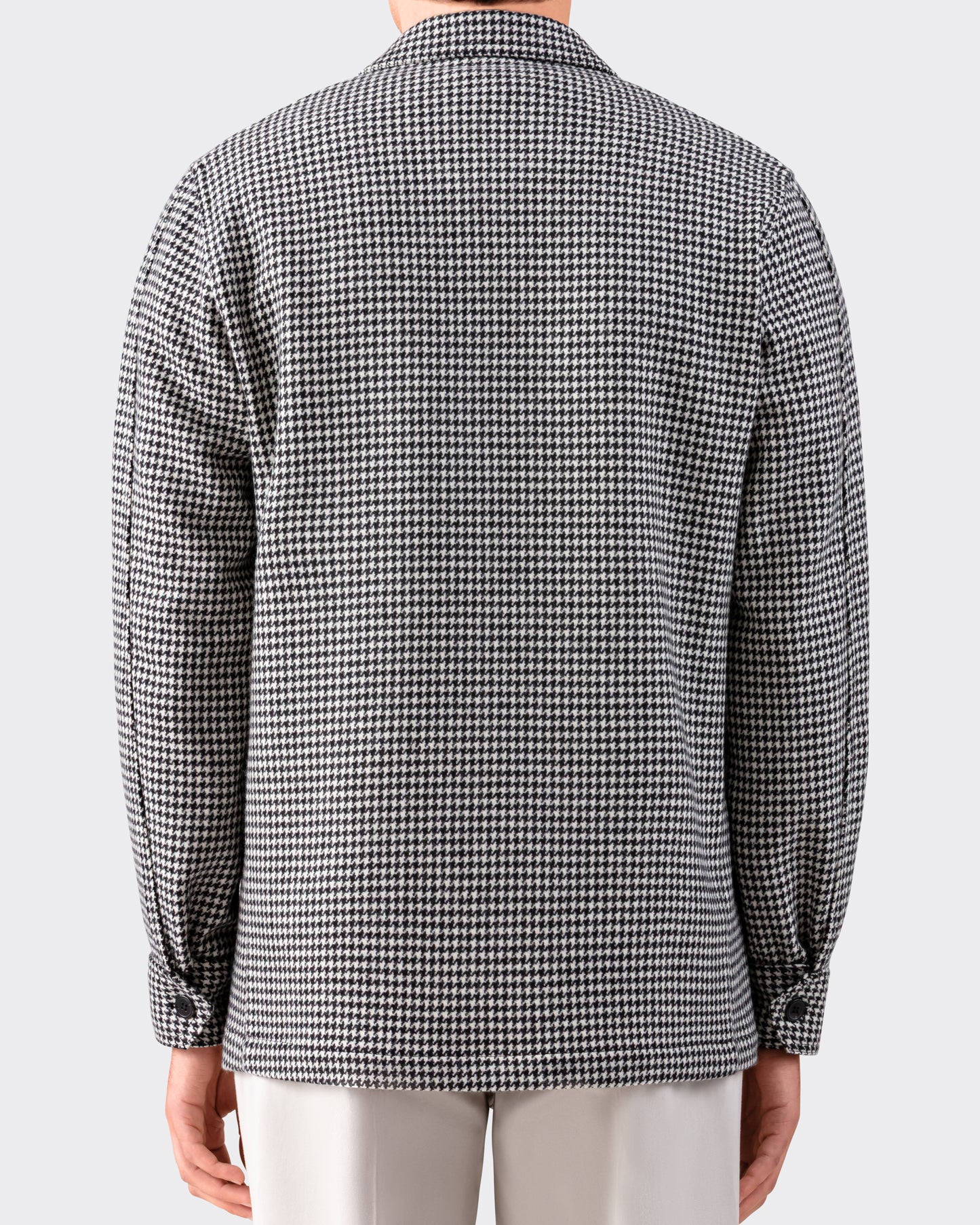 Teba Jacket Pied-de-Poule en Laine Mérinos : Noir-Blanc