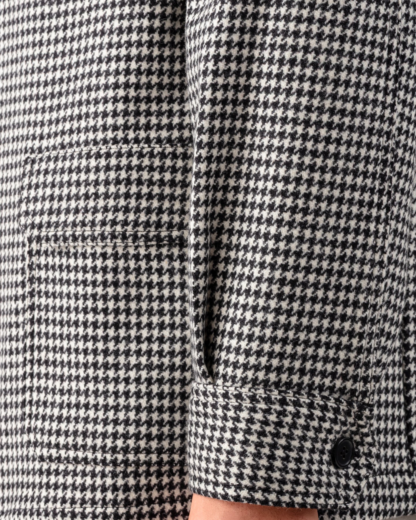 Teba Jacket Pied-de-Poule en Laine Mérinos : Noir-Blanc