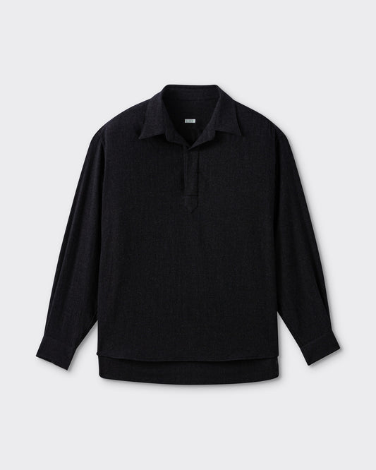 Vareuse en Flanelle de Laine : Gris Foncé