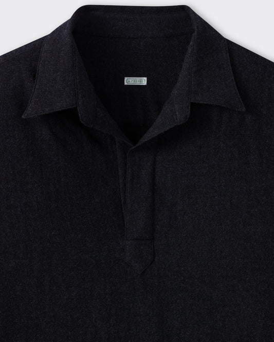 Vareuse en Flanelle de Laine : Gris Foncé