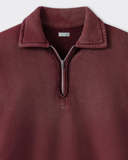 Sweatshirt Col Zippé : Bordeaux