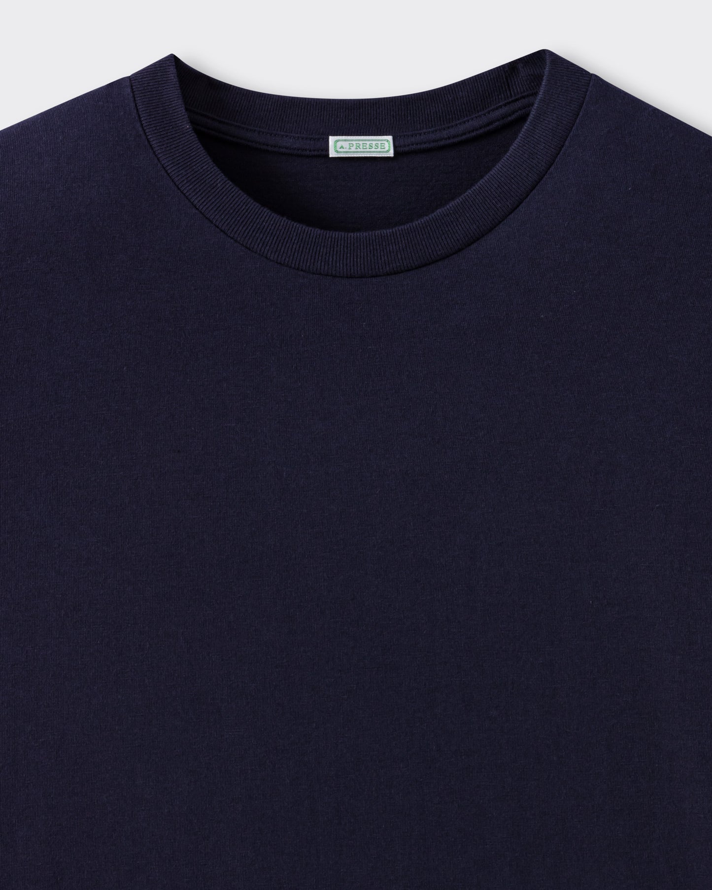 T-shirt Manches Longues en Coton et Cachemire : Marine