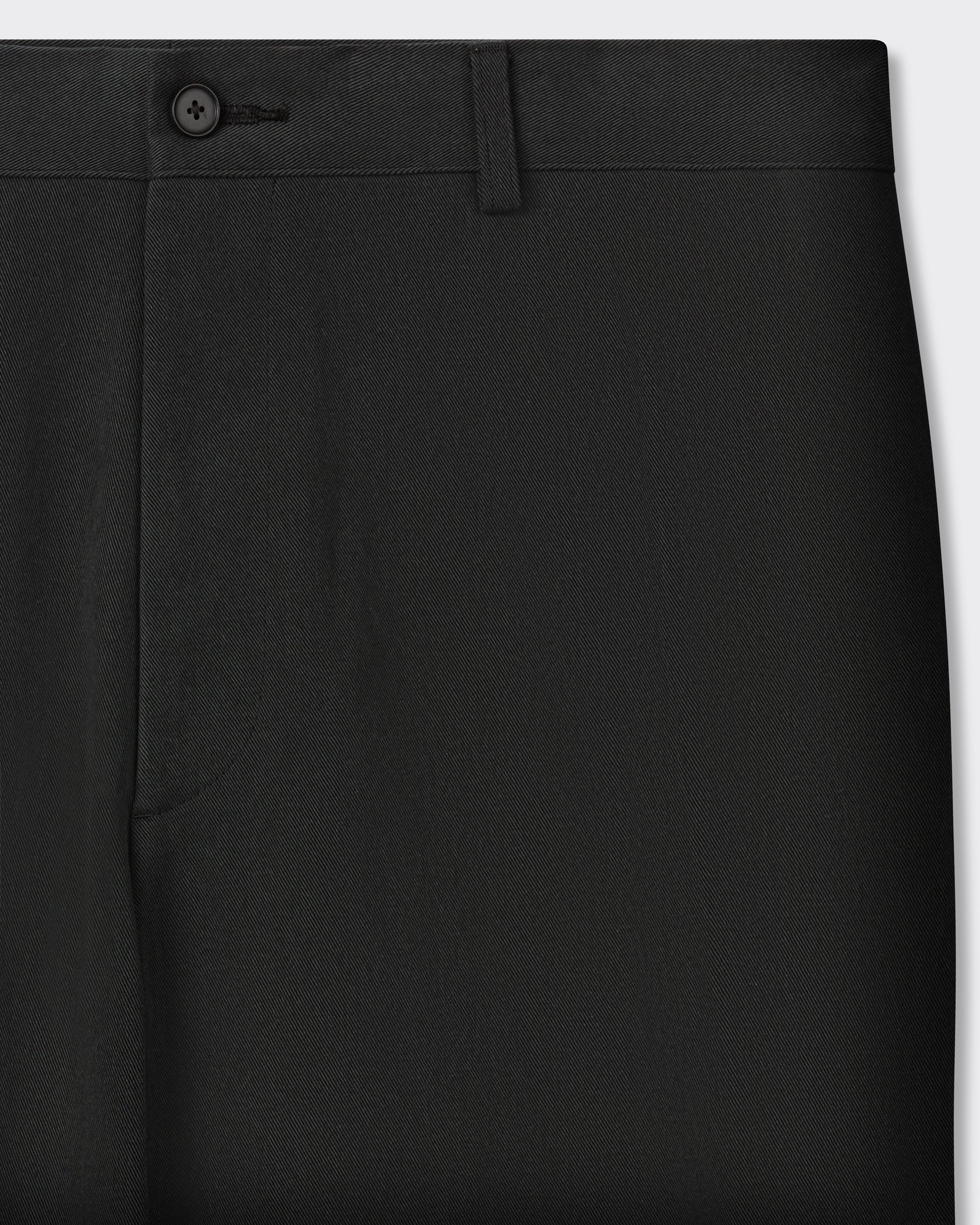 A.PRESSE Type.3 chino trousers in black combed cotton, waistband and fabric detail, BEIGE HABILLEUR PARIS
