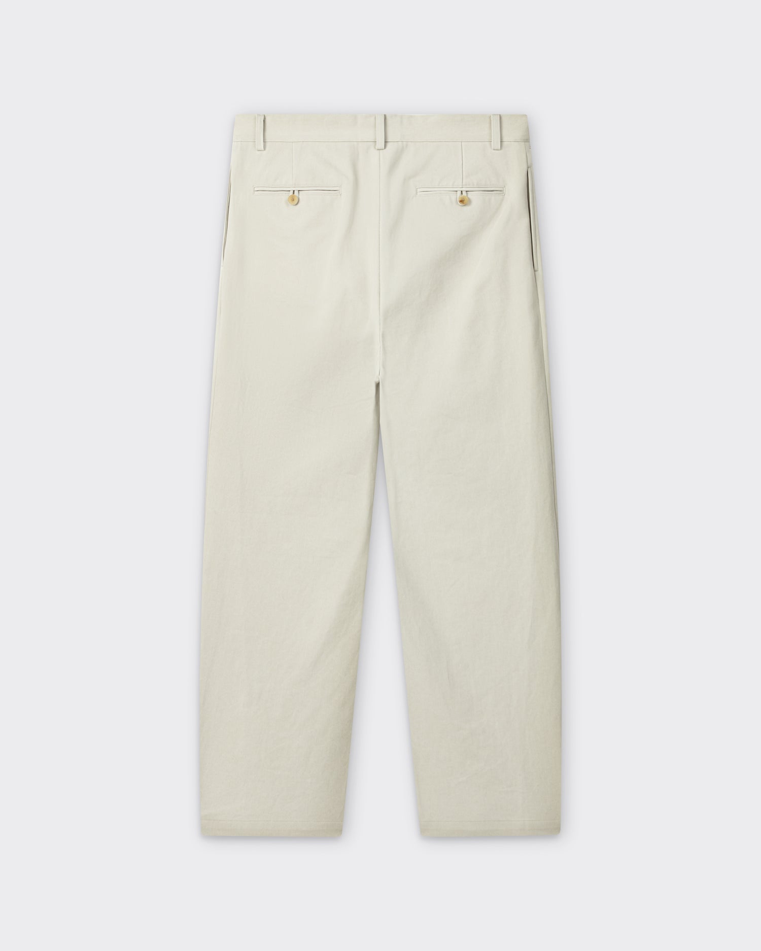 A.PRESSE Type 3 trousers in chalk cotton, back view, wide straight leg