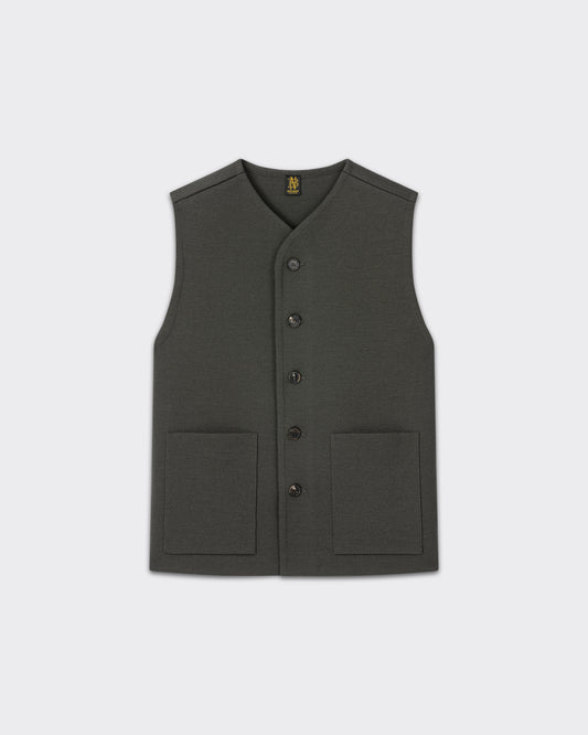 Merino Wool Vest: Olive Green