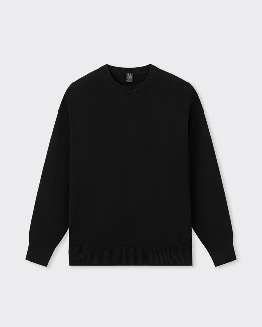Cashmere Crewneck Sweater: Black