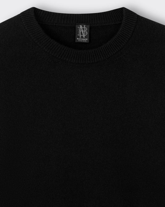 Cashmere Crewneck Sweater: Black