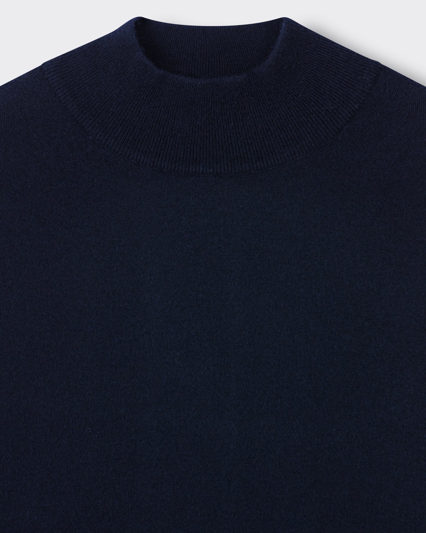 Cashmere Mock Neck Sweater: Navy