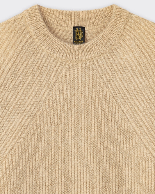 Pure Mohair "Signature" Crewneck Sweater : Camel