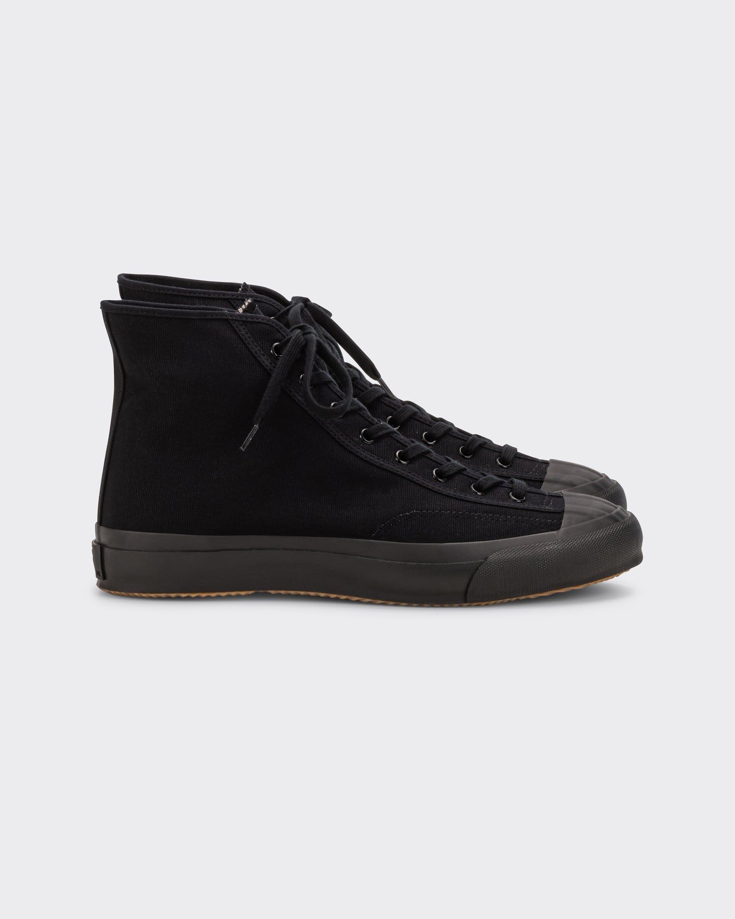 Moonstar Gym Classic Hi high-top trainer in black canvas, side view