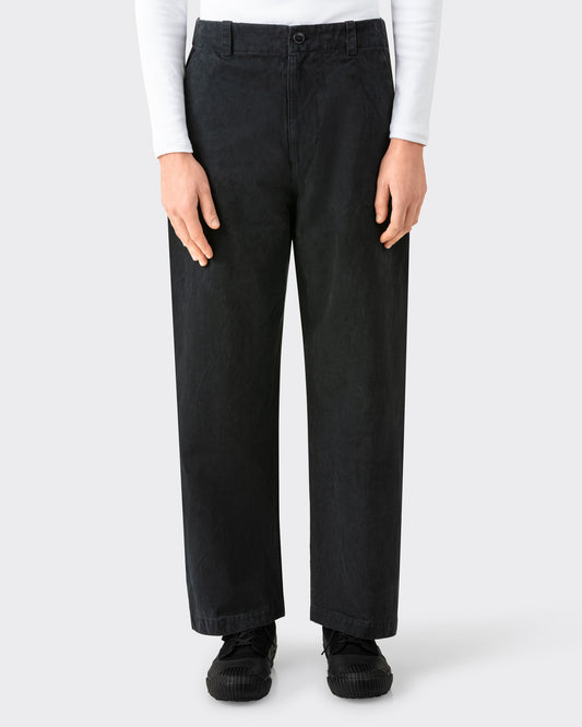Pantalon "Lux P" Moleskine de Coton : Noir