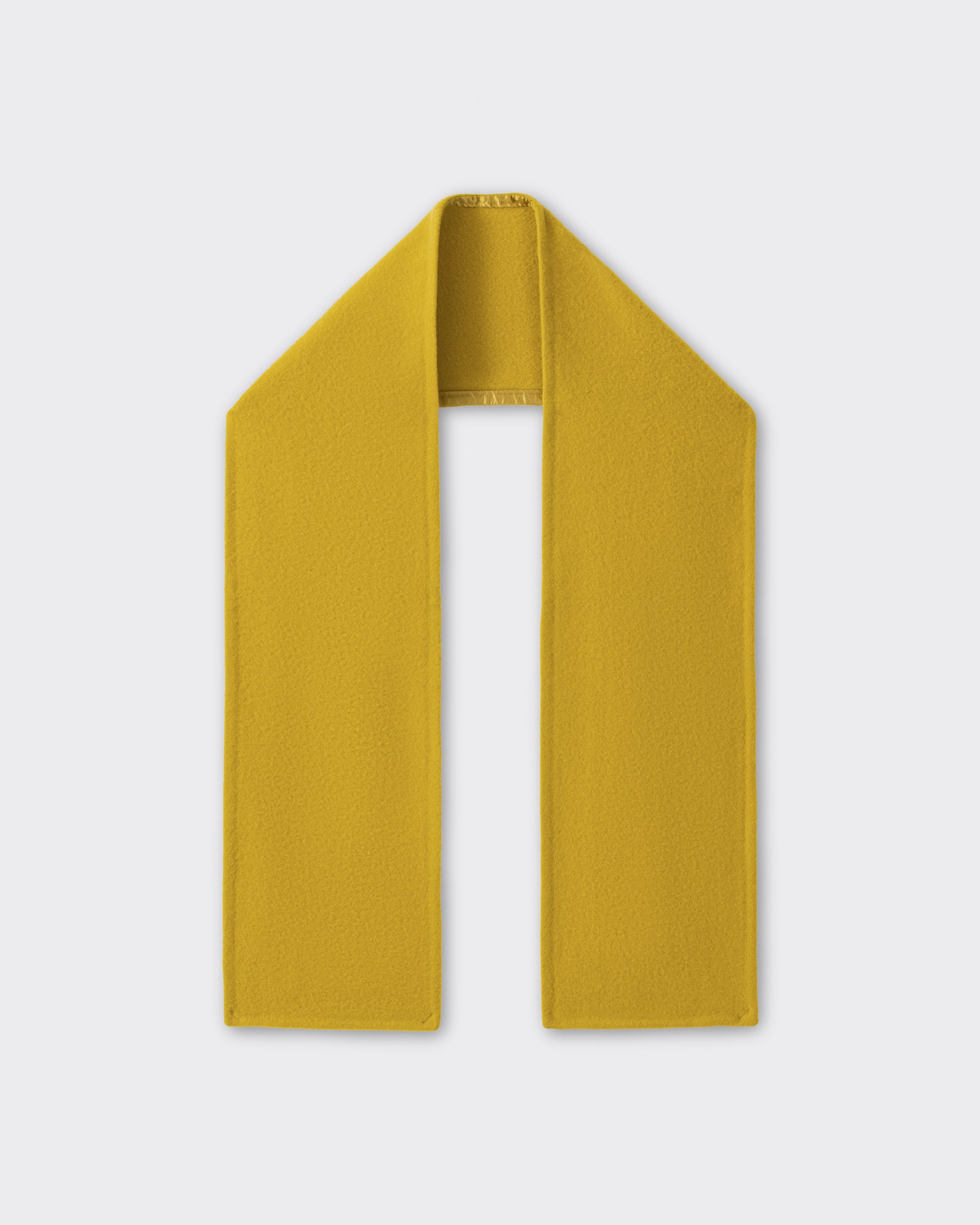 RIER wool fleece scarf in Wax mustard yellow, laid flat