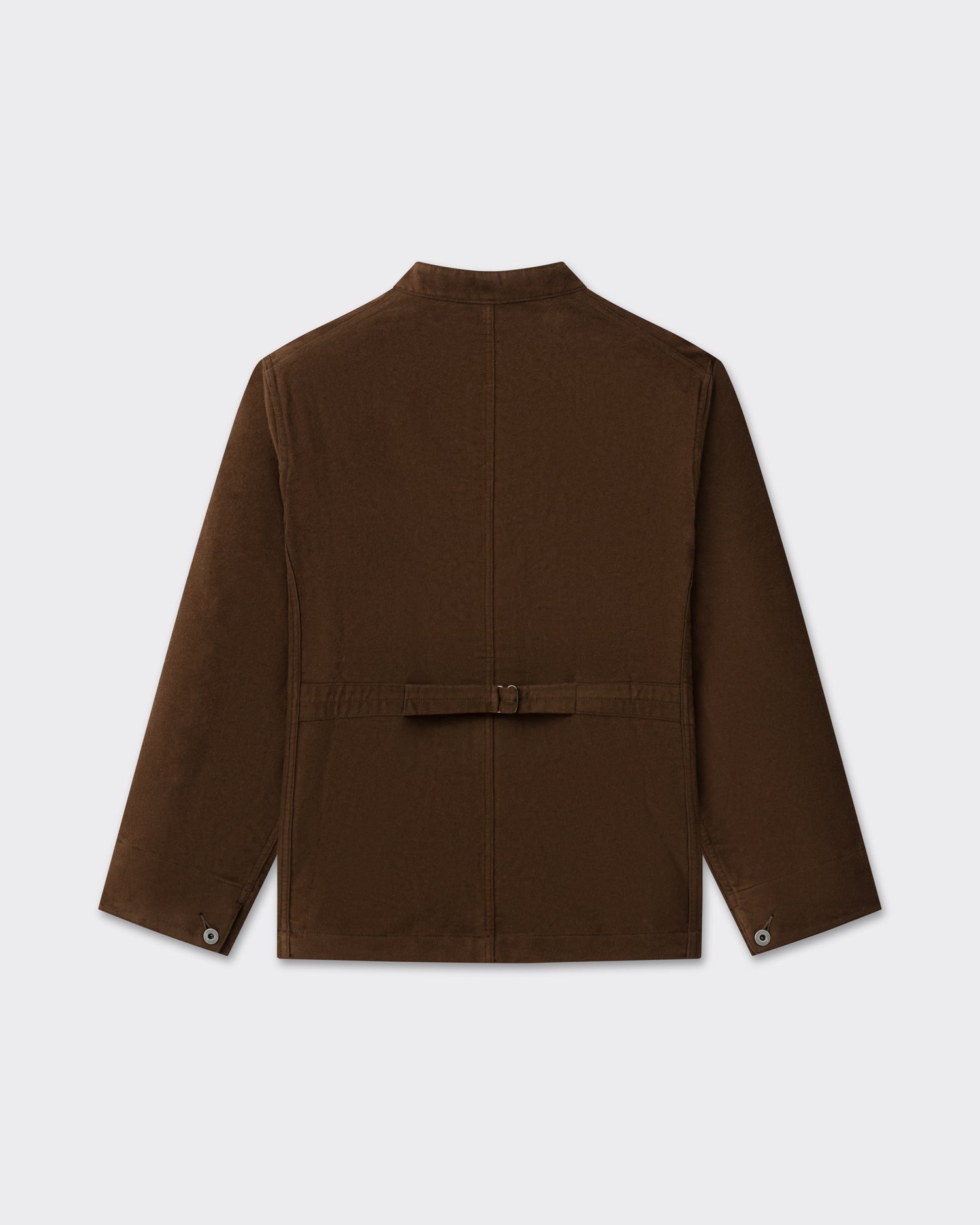 T.T Lot.307 Stand Collar Jacket in dark brown moleskin, back view