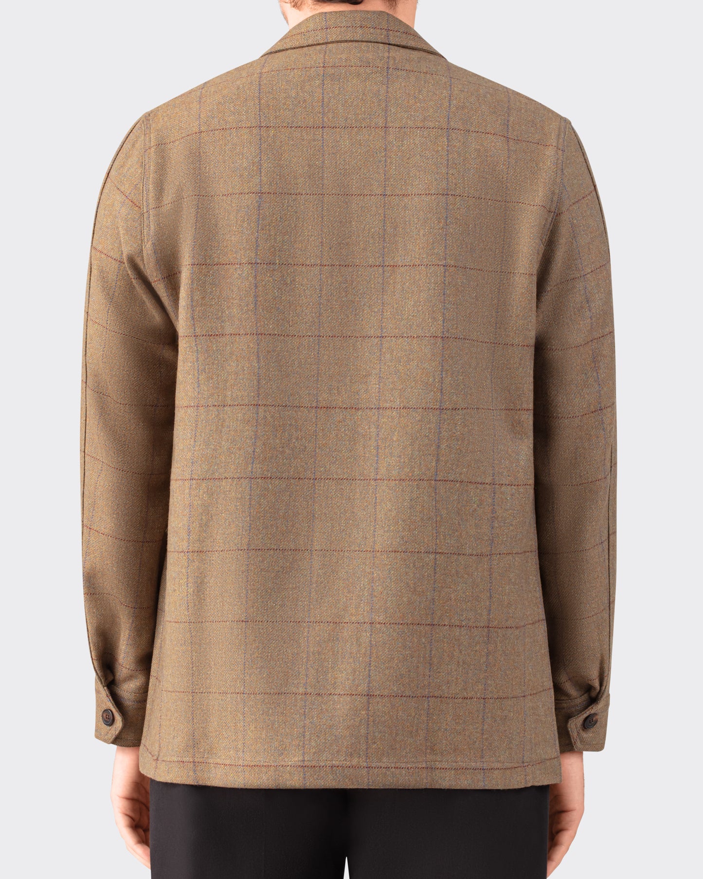 Teba Jacket en Tweed à Carreaux : Marron-Rouge Carmin-Bleu Cobalt