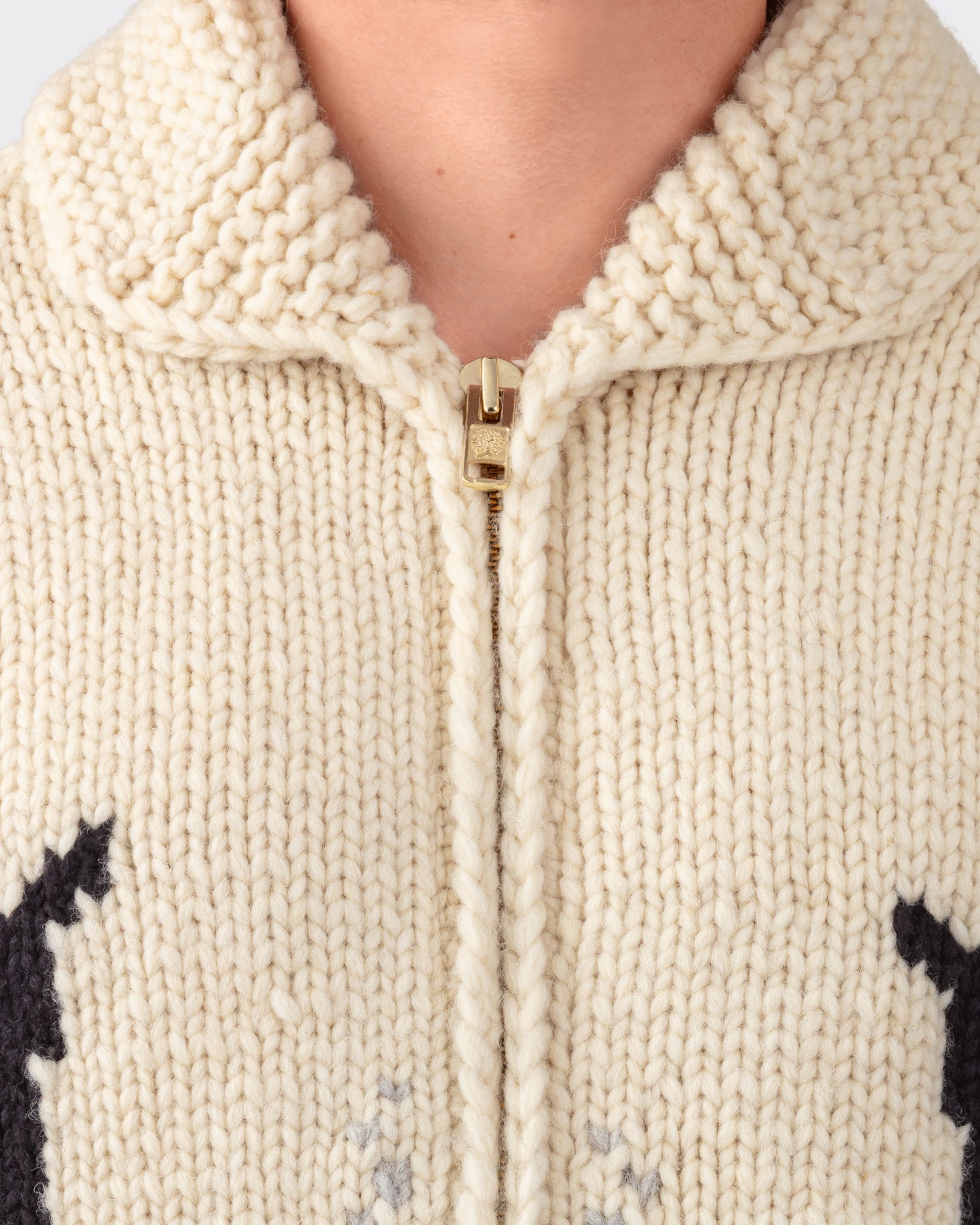 Cardigan pull vintage COWICHAN fait main laine zippée grosse maille XS/S Cardigan pull vintage COWICHAN fait main laine zippée grosse maille XS/S