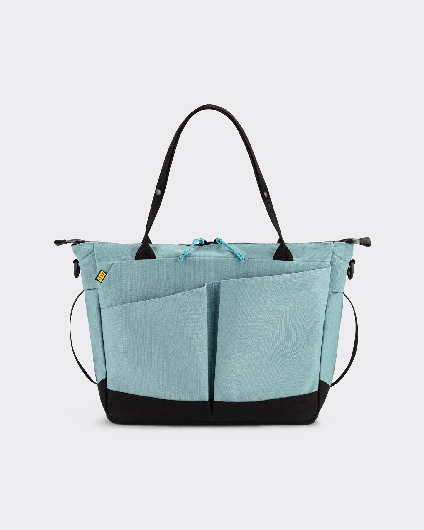 1733 Daily Tote 17.5L in glacier blue X-Pac X11 coated cotton canvas, front view, BEIGE HABILLEUR PARIS