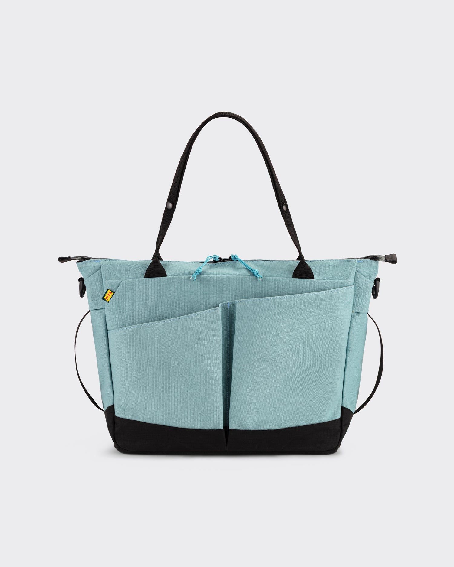 1733 Daily Tote 17.5L in glacier blue X-Pac X11 coated cotton canvas, front view, BEIGE HABILLEUR PARIS