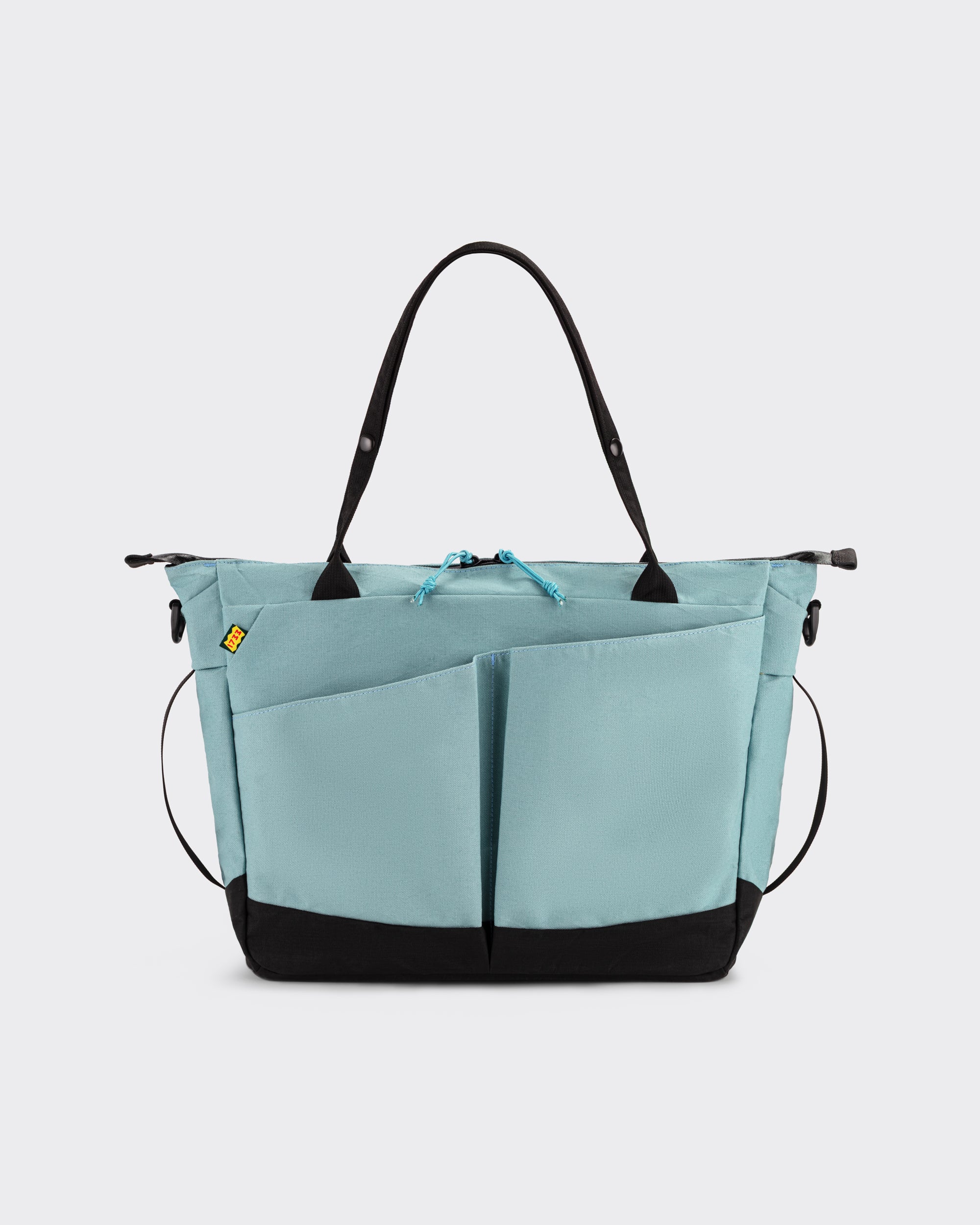1733 Daily Tote 17.5L in glacier blue X-Pac X11 coated cotton canvas, front view, BEIGE HABILLEUR PARIS